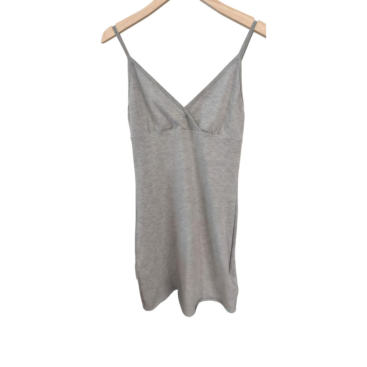 Grey rib knit camisole dress